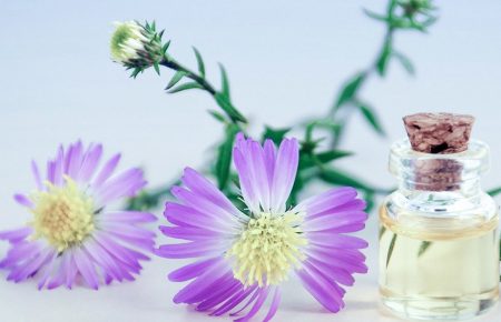 aromatherapy oil and flower